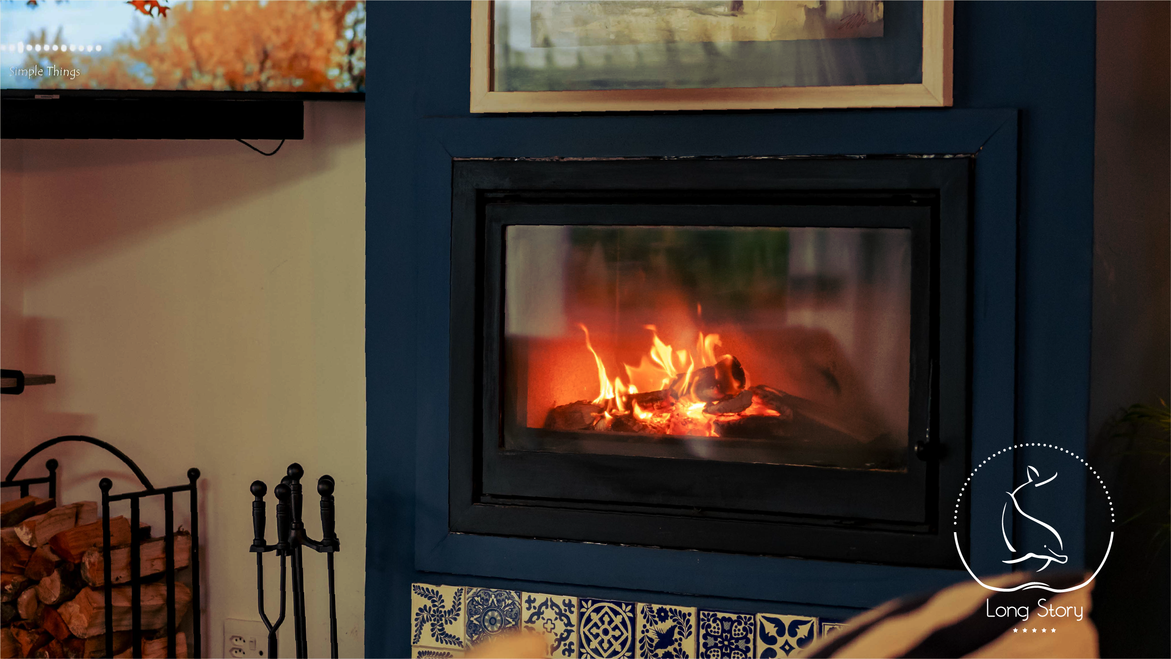 Boutique guesthouse in Plettenberg Bay with cosy winter interior and fireplace